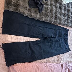 Miou Muse Women's Black High Waisted Wide Leg Jeans